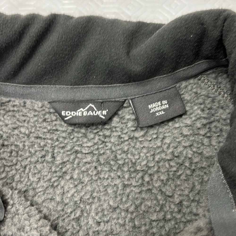 Eddie Bauer 1/4 Zip Fleece Sweater XXL Grey - Picture 4 of 11